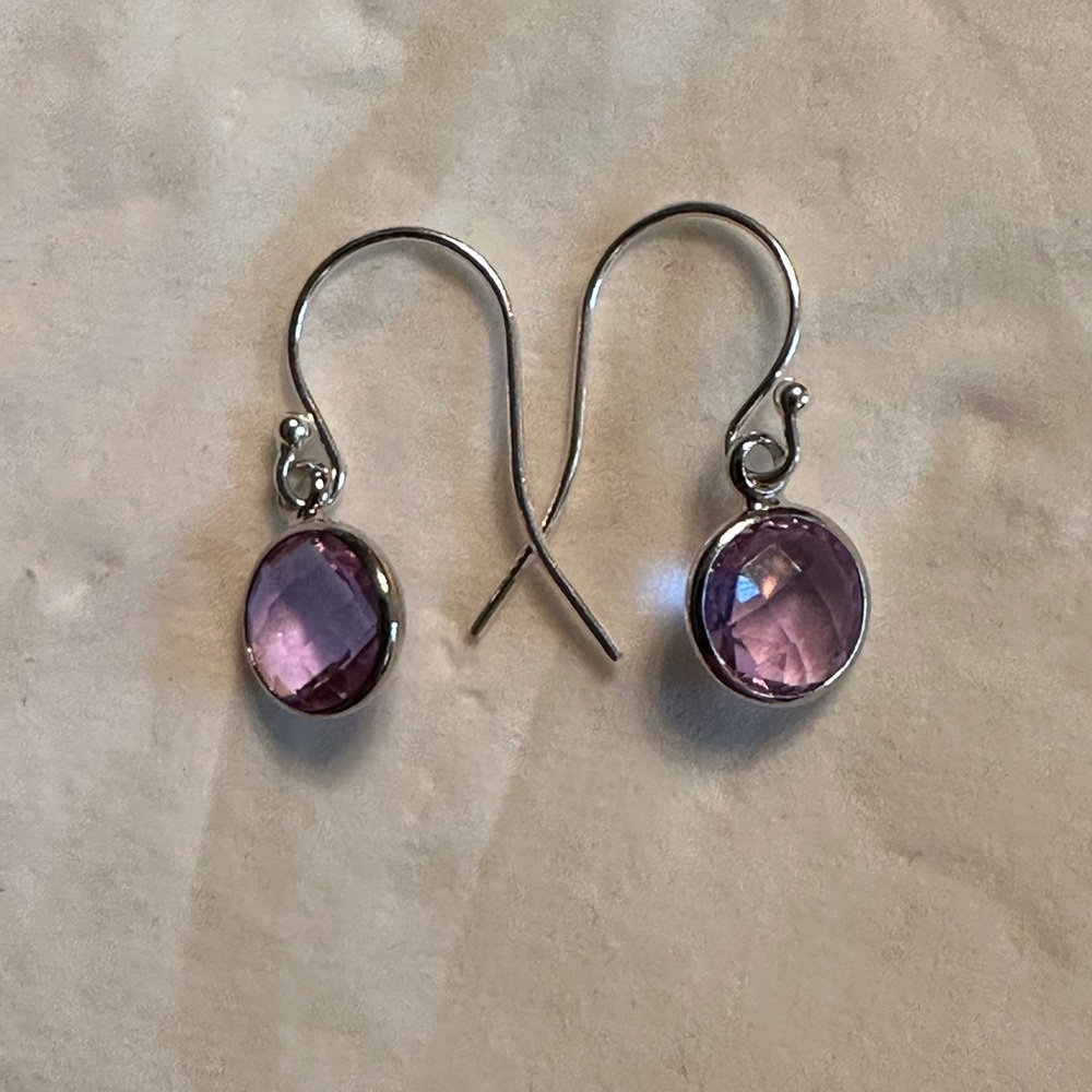 ARTISAN October Birthstone Crystal Pendant Charm Sterling Silver Earrings